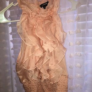 My Michelle Ruffle Blouse in Peach. Size M